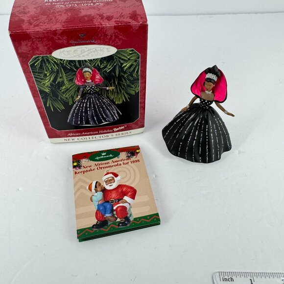 1998 Hallmark Keepsake African American Holiday Barbie Ornament NIB - Picture 1 of 7